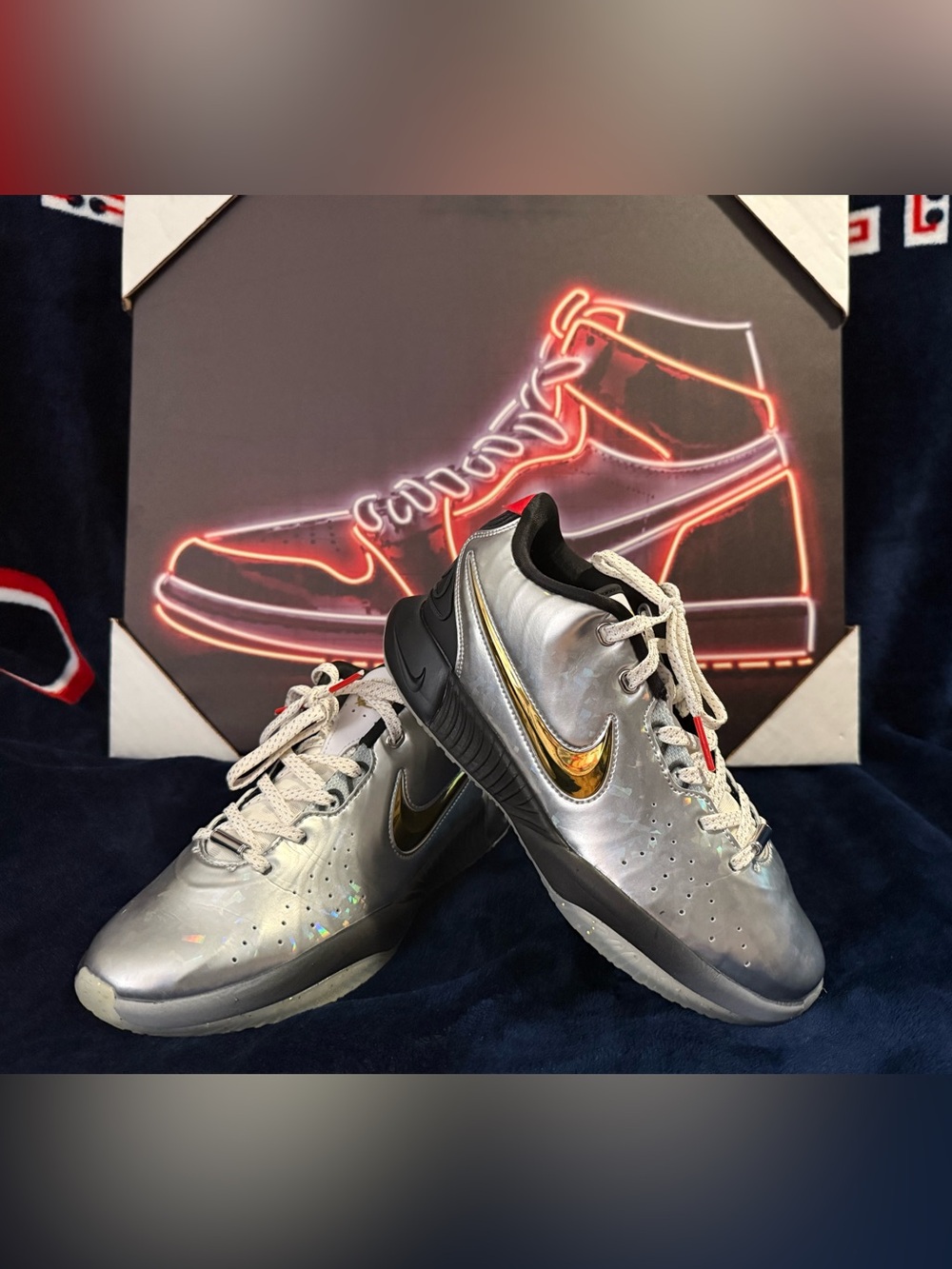 Women’s Nike LeBron 21 SE "All-Star" Sneakers with Gold Swoosh Size 8